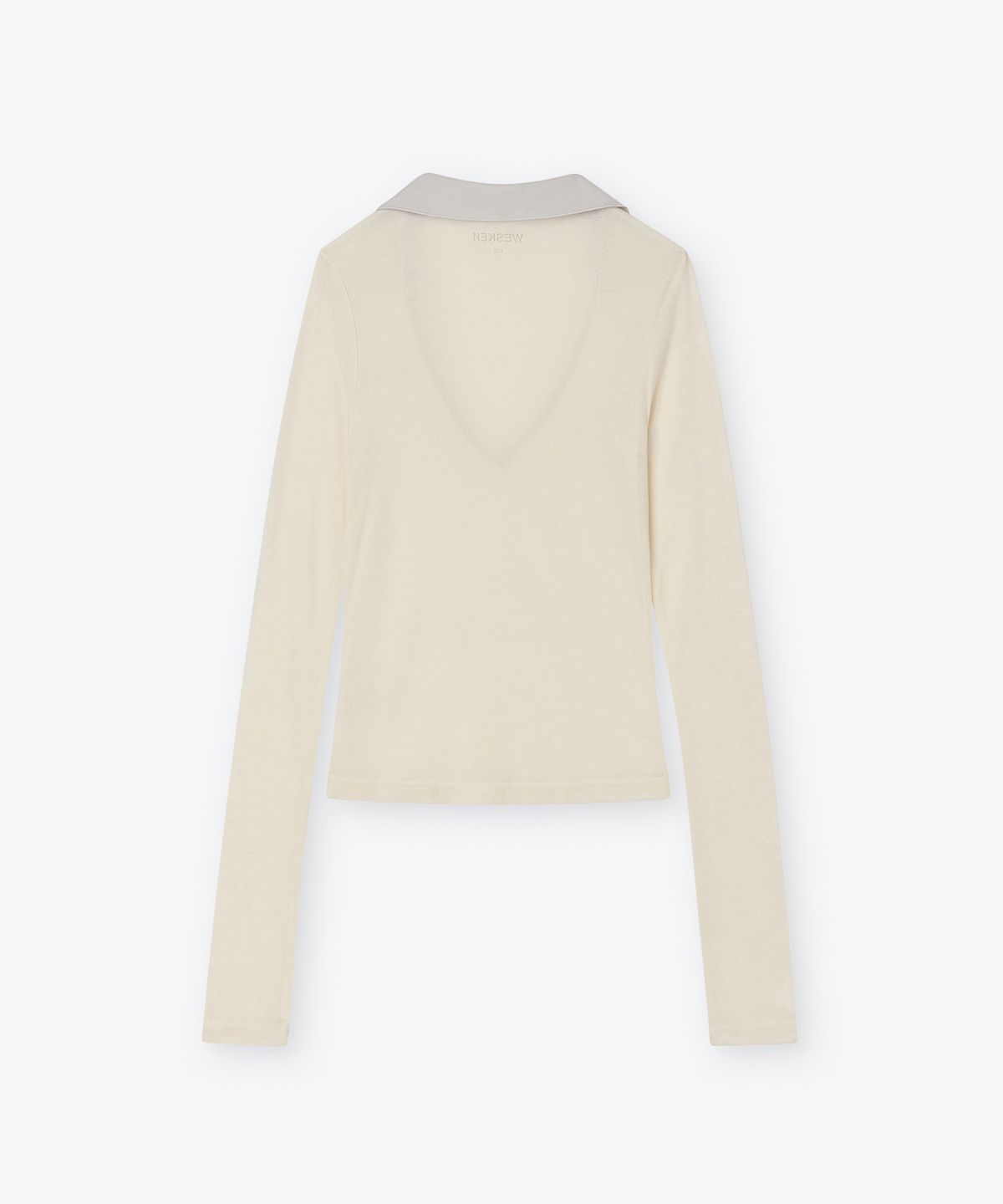 웨스켄(WESKEN) SHEER COLLAR LONG SLEEVE (CREAM)