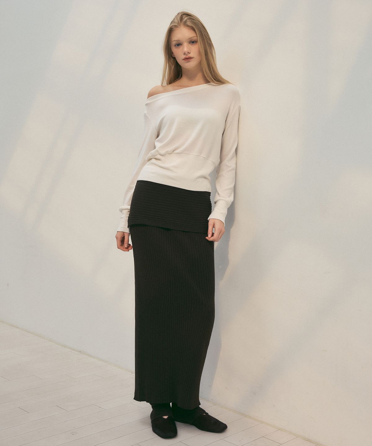 씨타(CITTA) Wool Blend 2Way Halter Neck T-Shirt_CTT387(White)