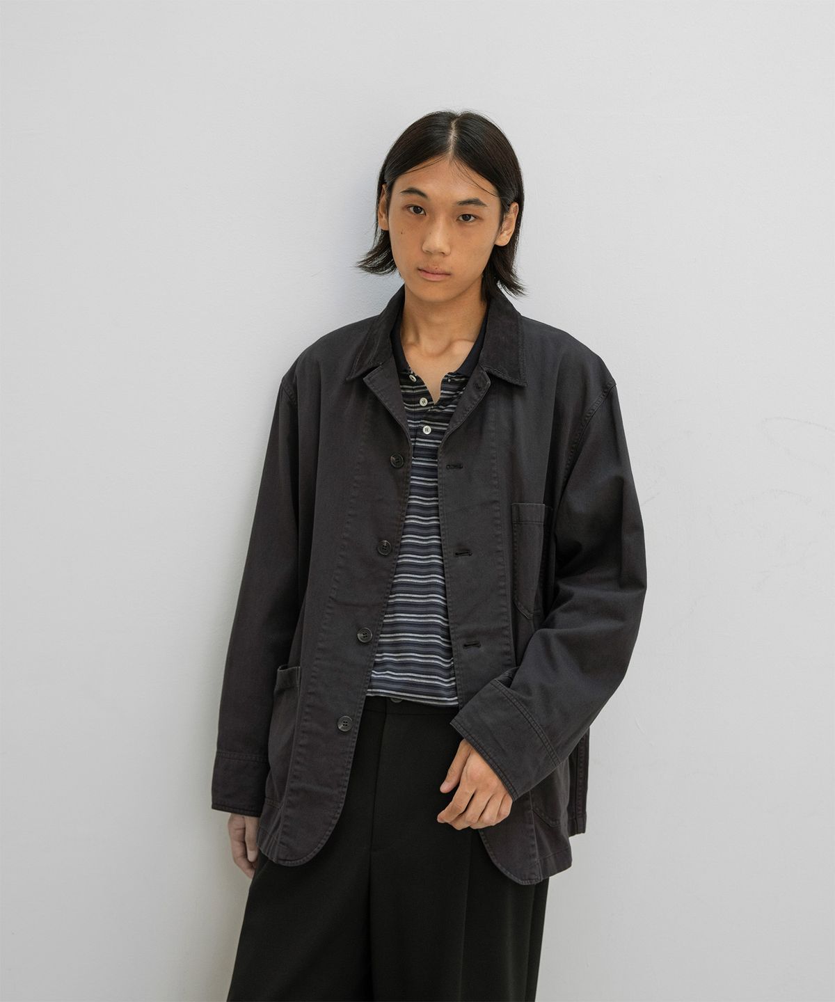 어나더 오피스(ANOTHER OFFICE) Hermit Garment Coverall Jacket (Almost black)