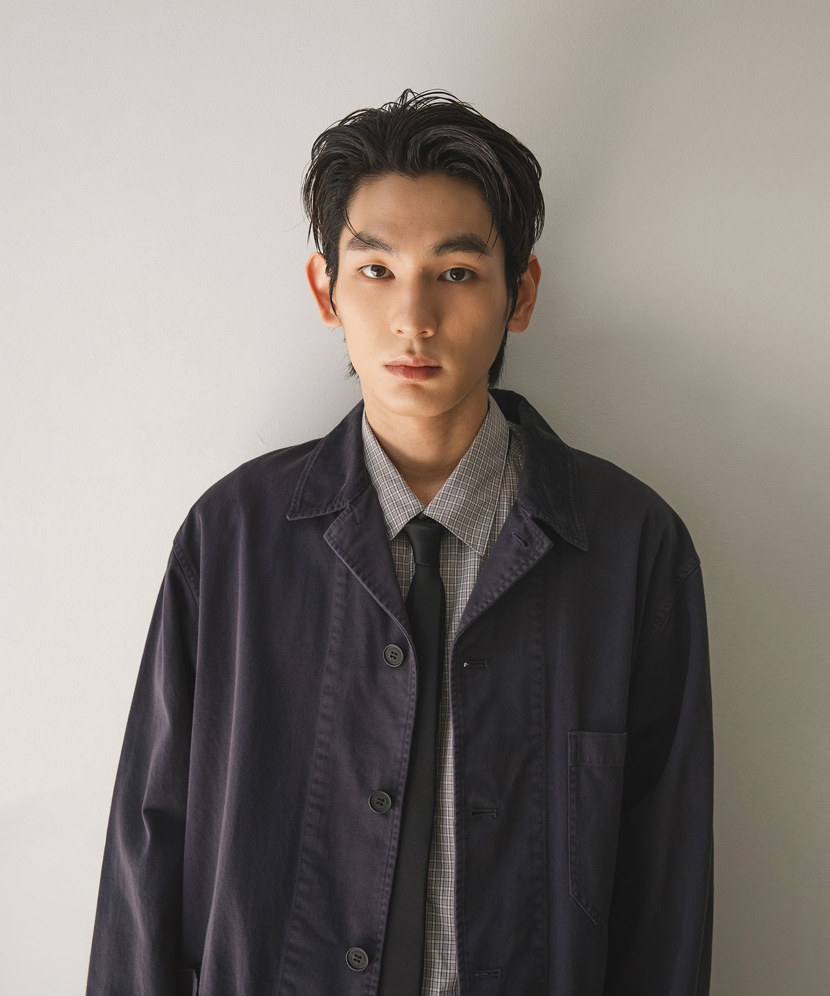 어나더 오피스(ANOTHER OFFICE) Hermit Garment Coverall Jacket (Smoky indigo)