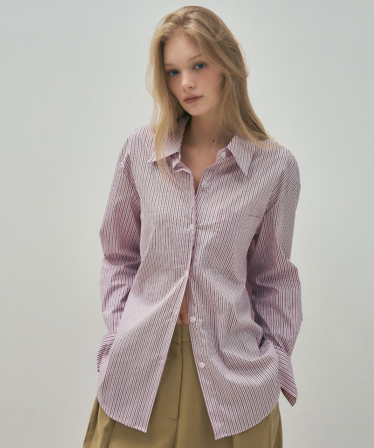 씨타(CITTA) Essential Multi Stripe Comfort Shirt_CTT386(Pink)
