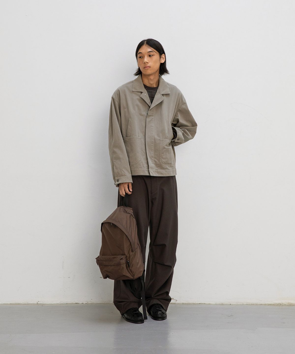 어나더 오피스(ANOTHER OFFICE) Woody Twill Blouson (Faded khaki)