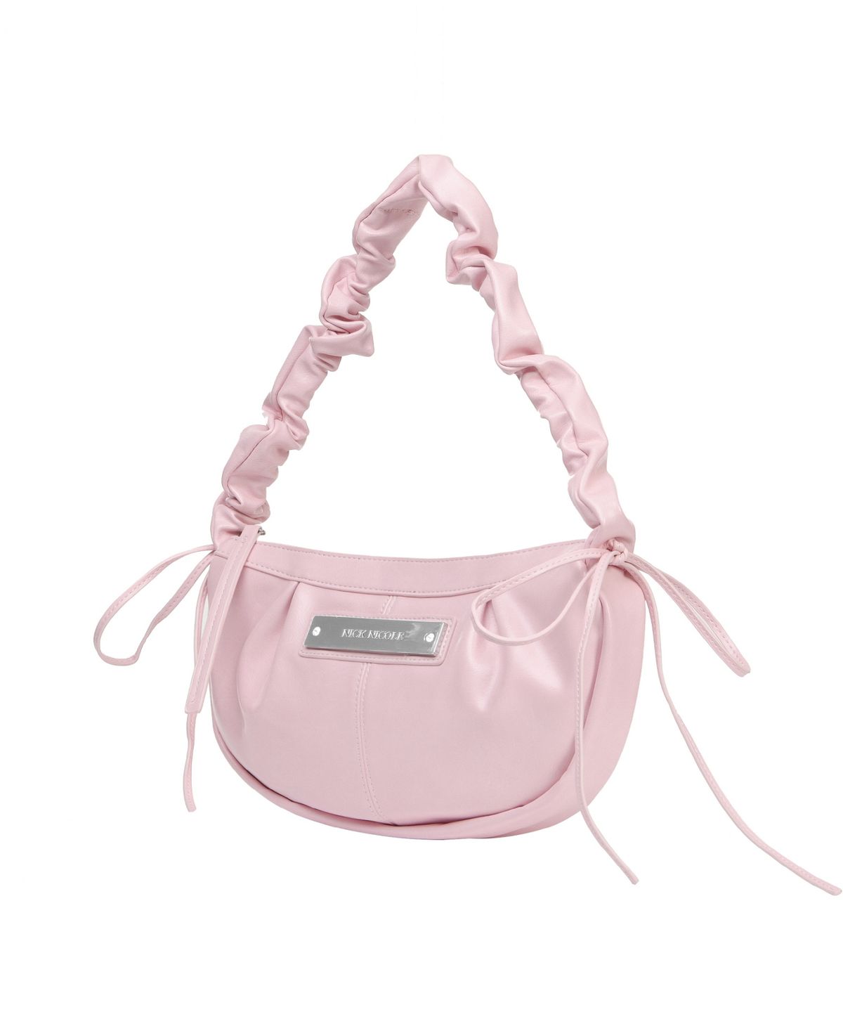 닉앤니콜(NICK&NICOLE) CRYSTAL SHIRRING RIBBON ROUND BAG_BABY PINK