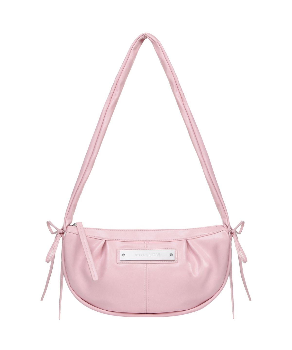 닉앤니콜(NICK&NICOLE) CRYSTAL SHIRRING RIBBON ROUND BAG_BABY PINK