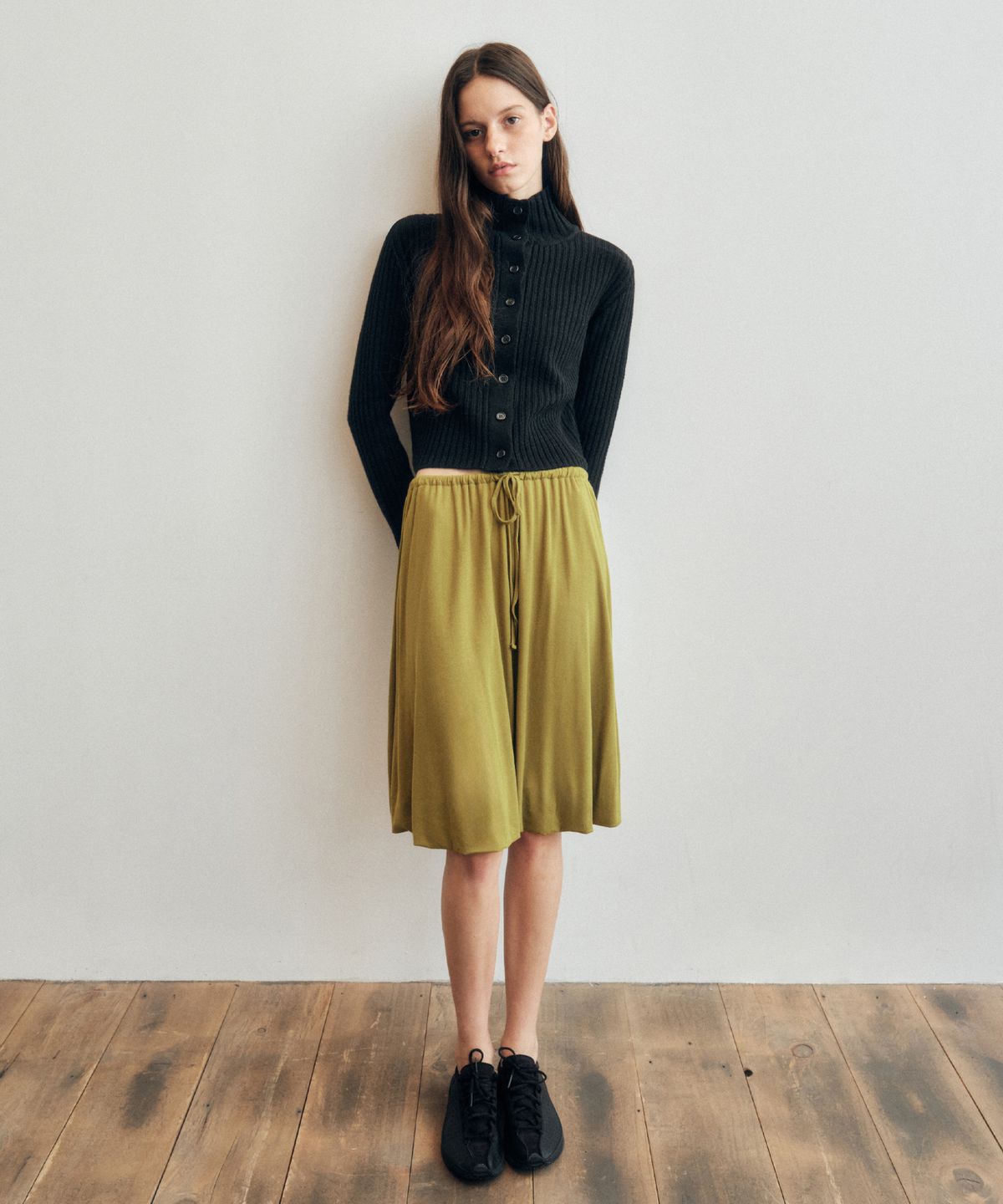 씨타(CITTA) Essential Soft High Neck Knit Cardigan_CTK242(Black)