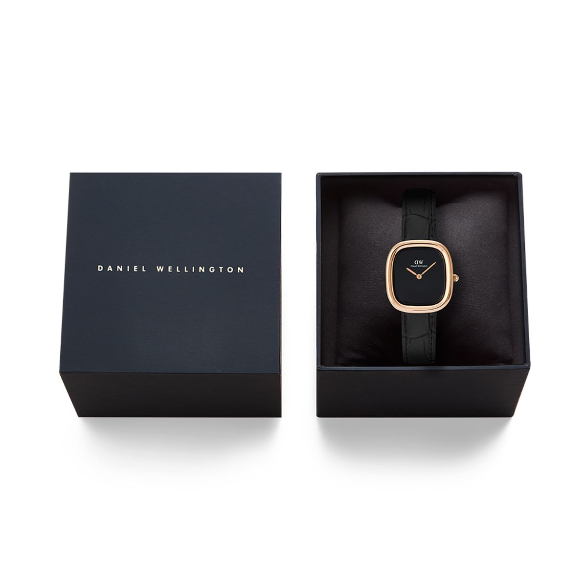 다니엘 웰링턴(DANIEL WELLINGTON) MARGOT READING 여성 패션 심플 미니멀 로즈골드 악어 가죽시계