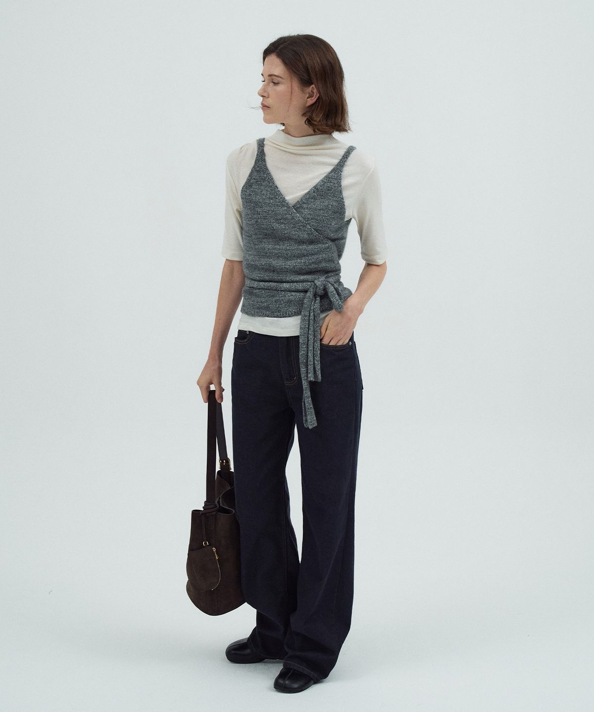 라메레이(LAMEREI) Baby Alpaca Wrap Bustier[LMBEAUKN294]-2color