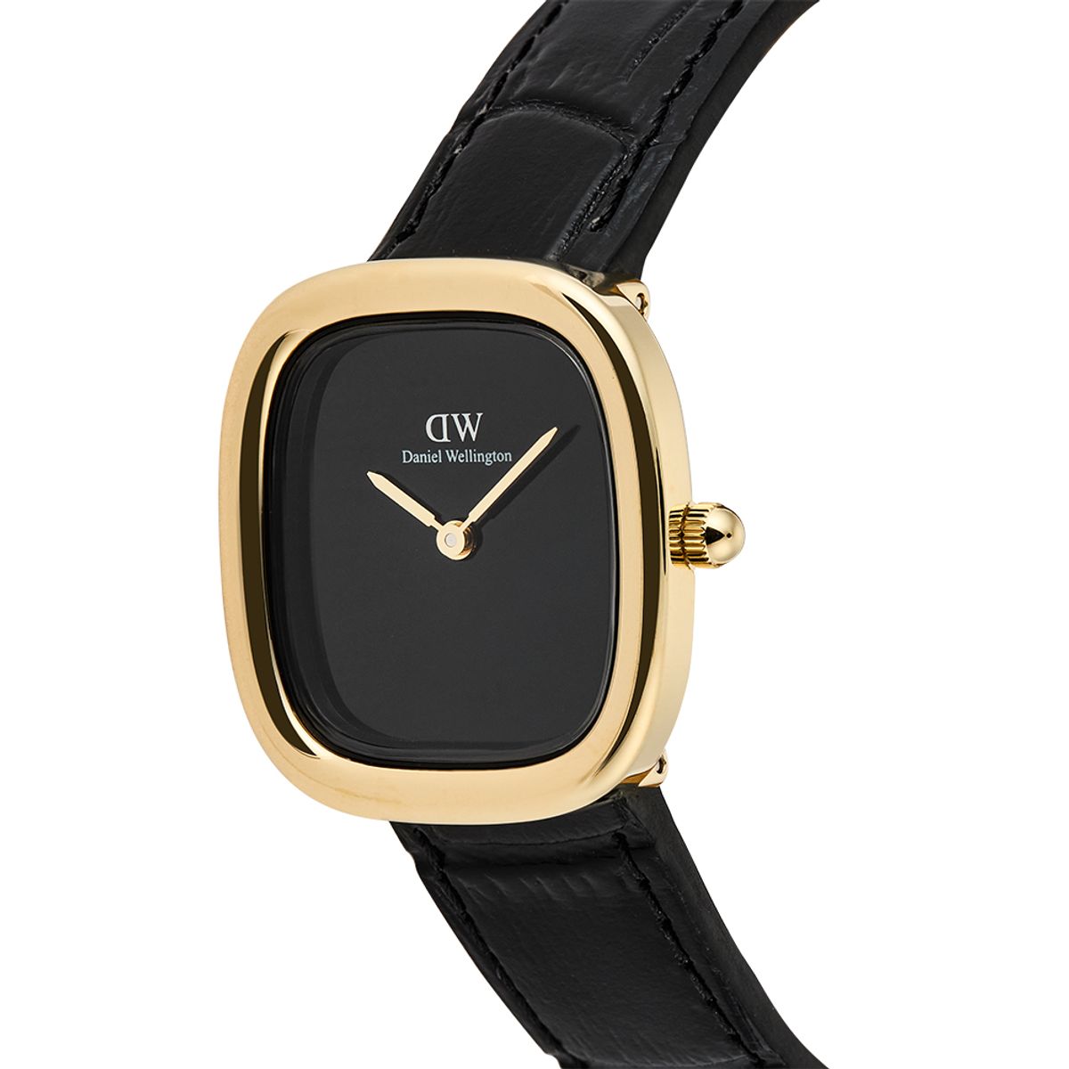 다니엘 웰링턴(DANIEL WELLINGTON) MARGOT READING 골드 사각 데일리 패션시계 여자 가죽 레더워치