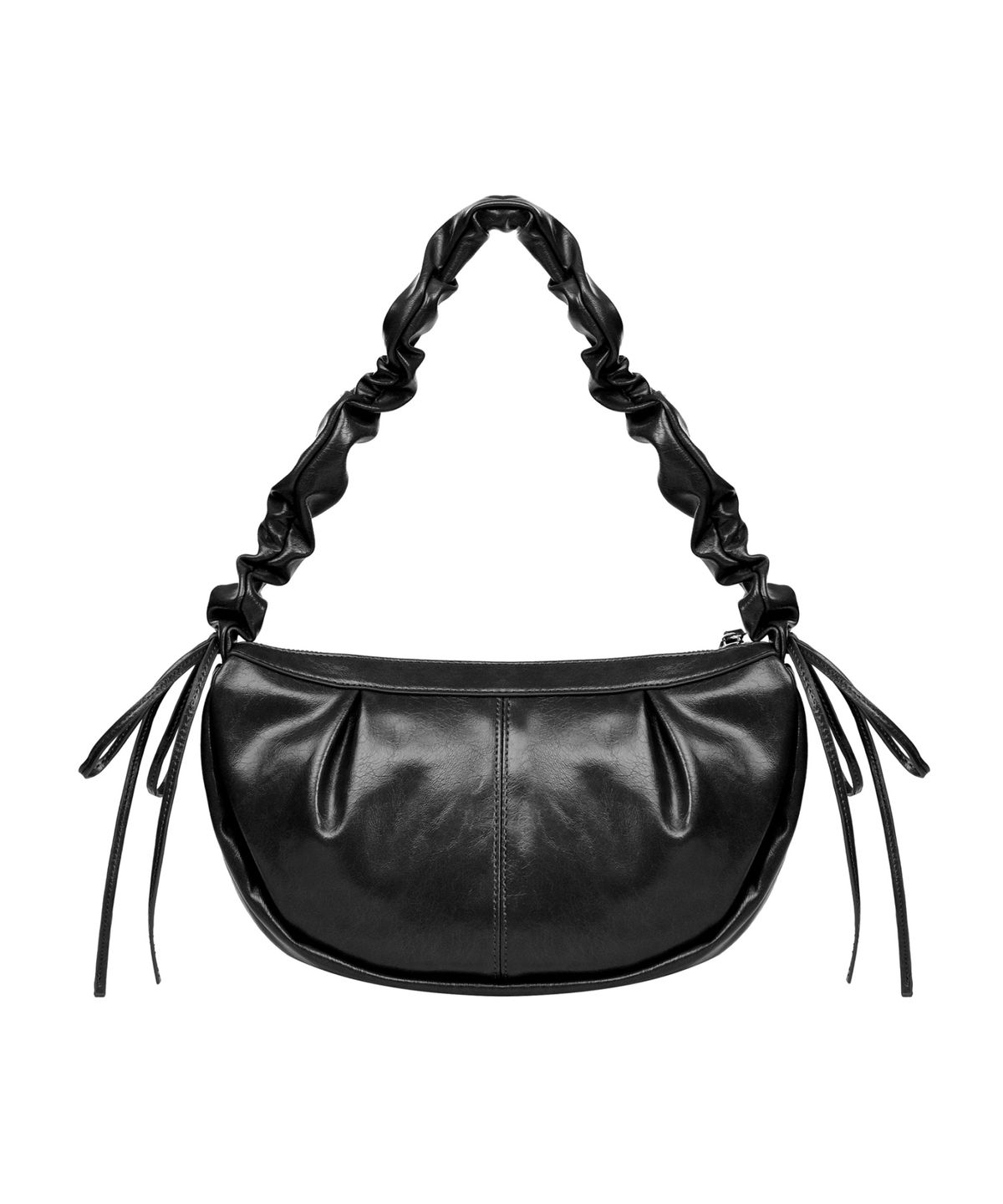 닉앤니콜(NICK&NICOLE) CRYSTAL SHIRRING RIBBON ROUND BAG_BLACK