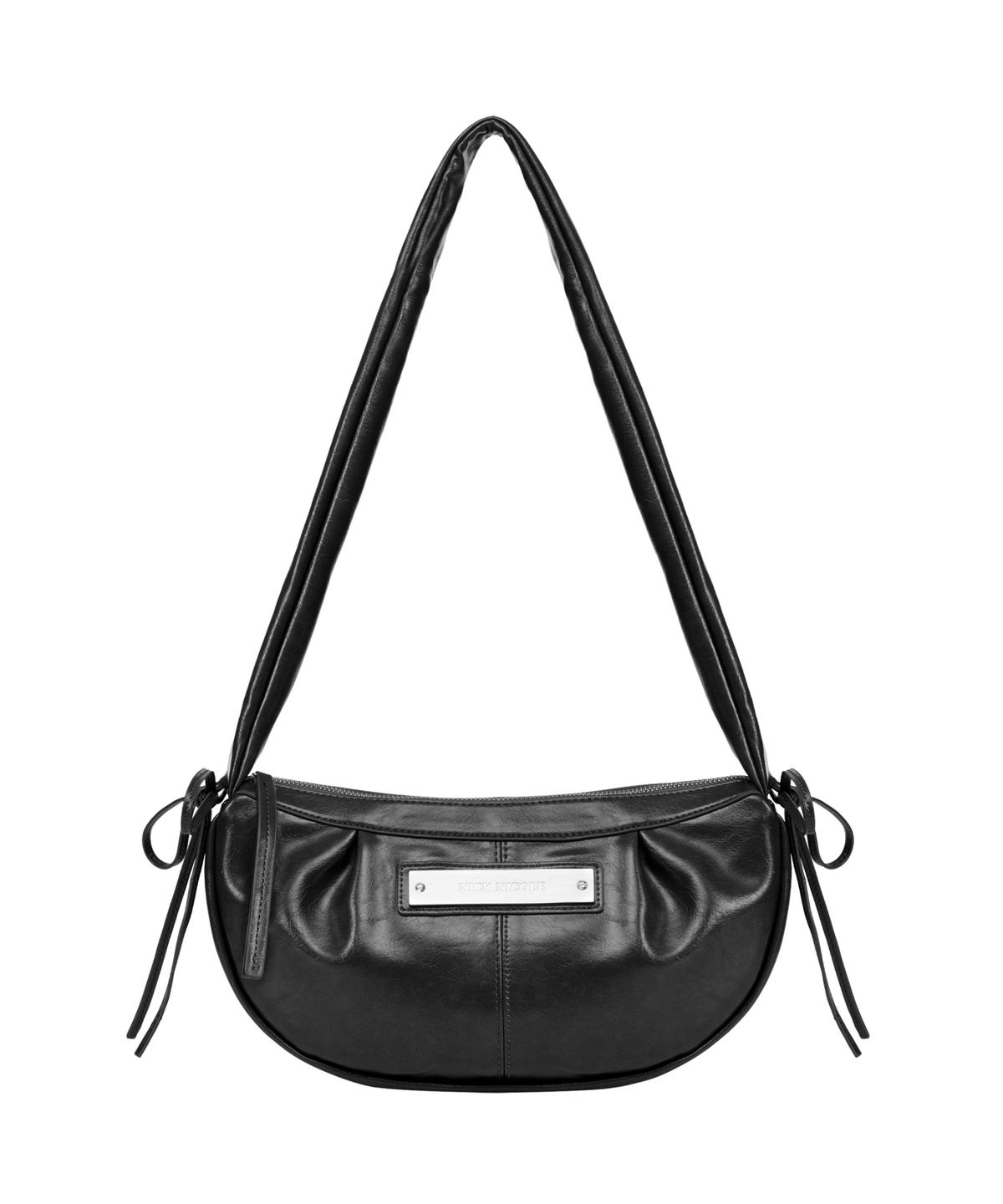 닉앤니콜(NICK&NICOLE) CRYSTAL SHIRRING RIBBON ROUND BAG_BLACK