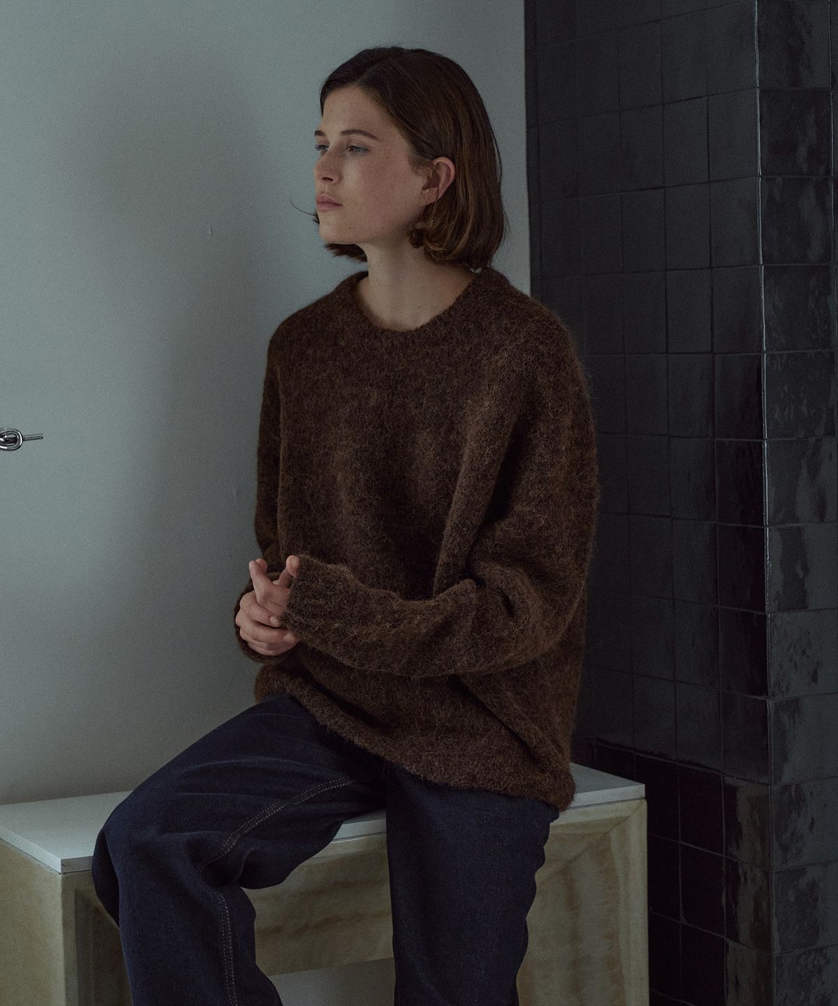 라메레이(LAMEREI) Holgament Alpaca Round Neck Knit Top[LMBEAUKN296]-3color