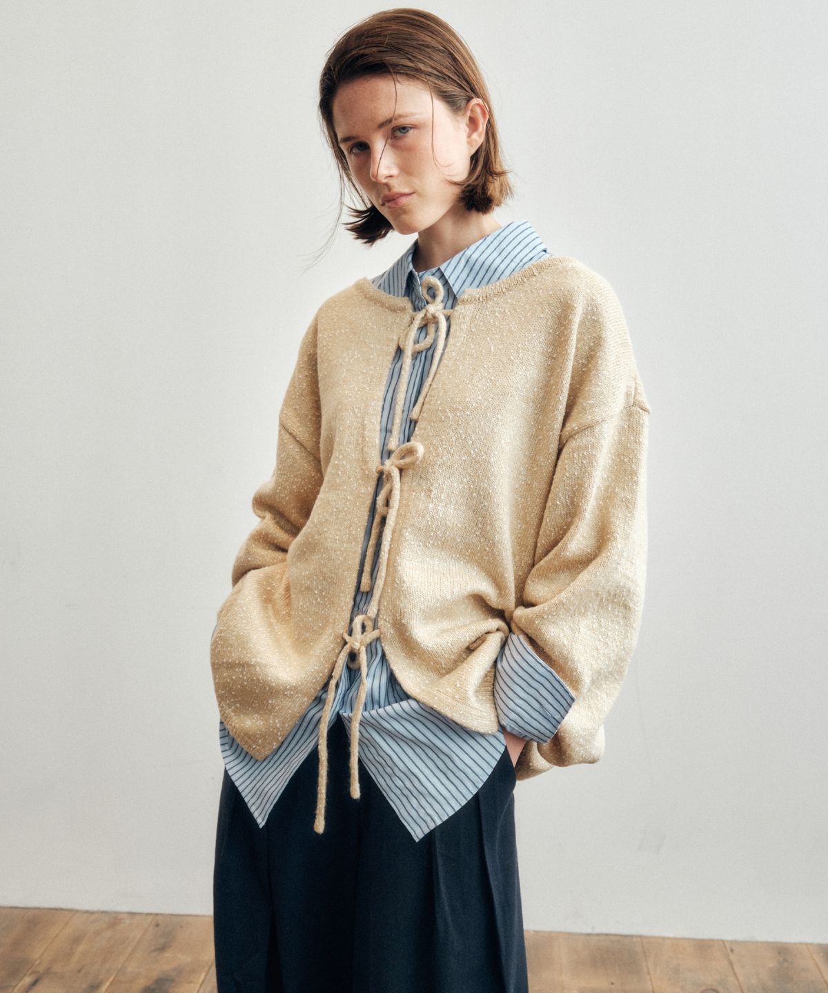 씨타(CITTA) Reversible Back String Knit_CTK237(Beige)