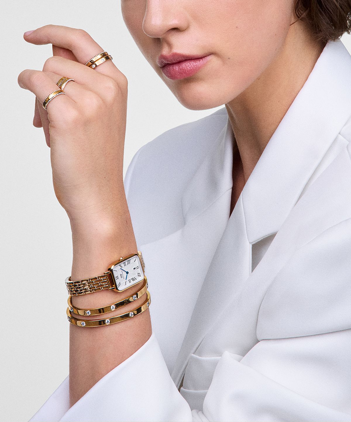 다니엘 웰링턴(DANIEL WELLINGTON) CLASSIC AURA DUO RING 심플 포인트 써지컬스틸 레이어드링
