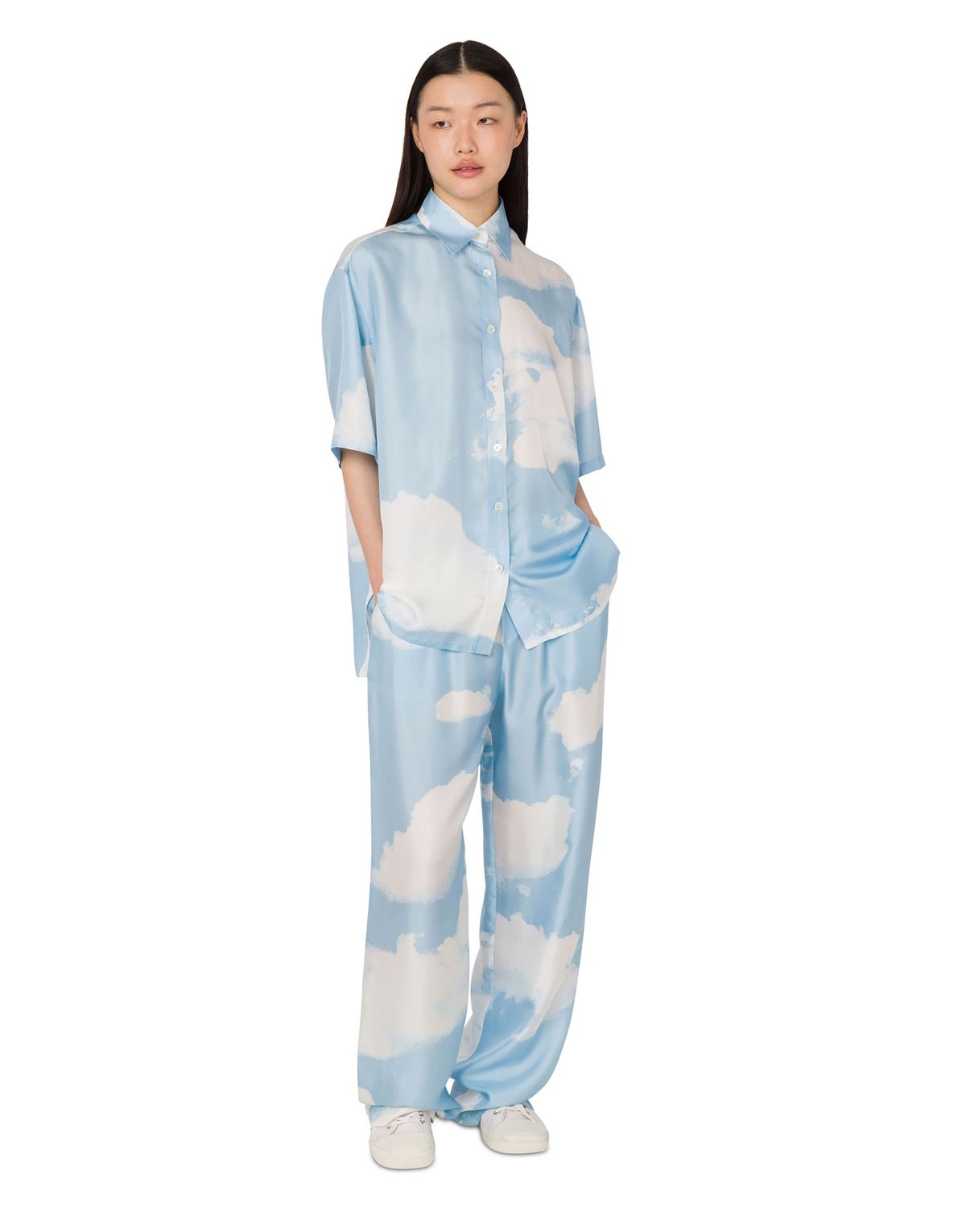 모스키노(MOSCHINO) 아카이브 클라우드 실크 트윌 셔츠