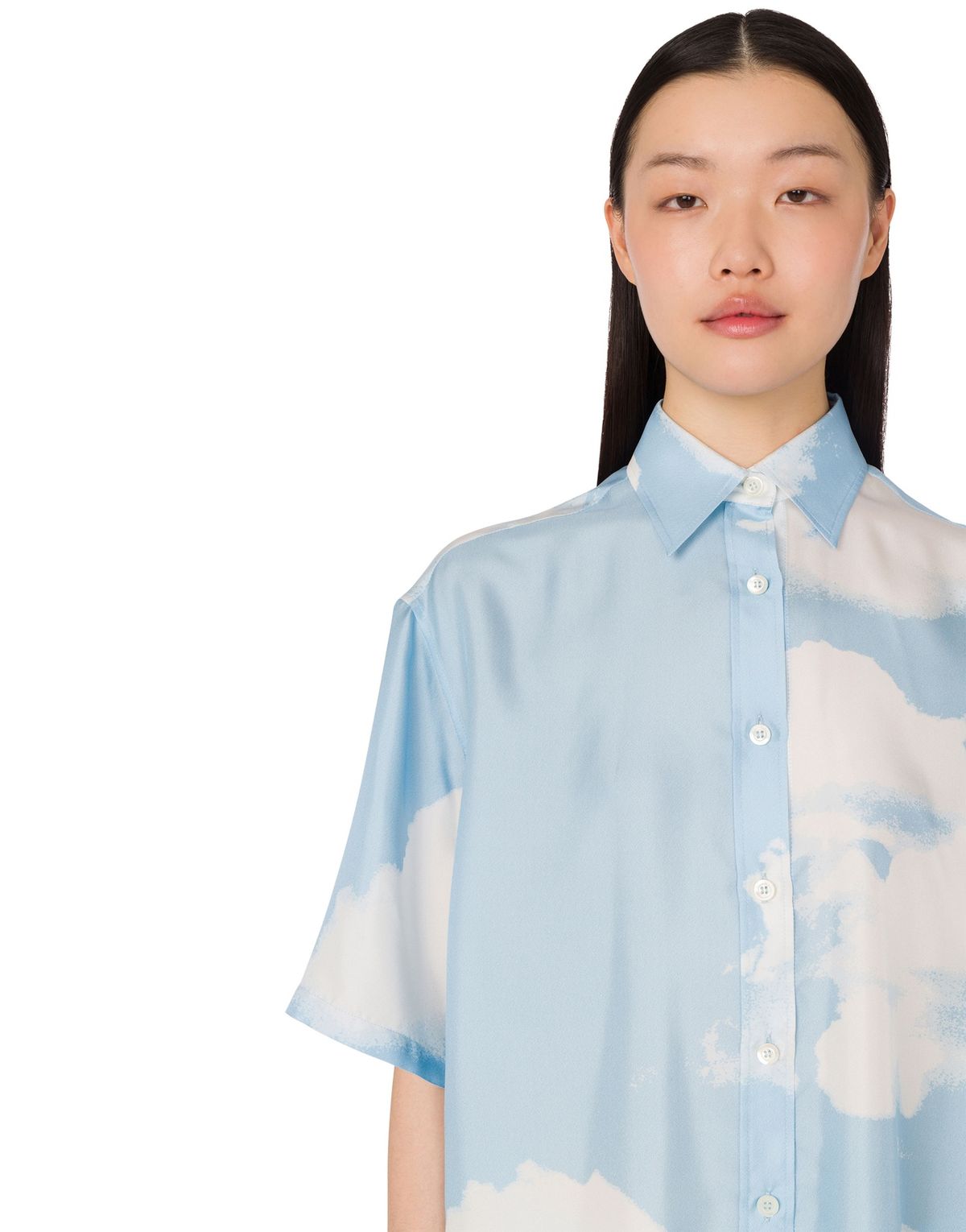 모스키노(MOSCHINO) 아카이브 클라우드 실크 트윌 셔츠