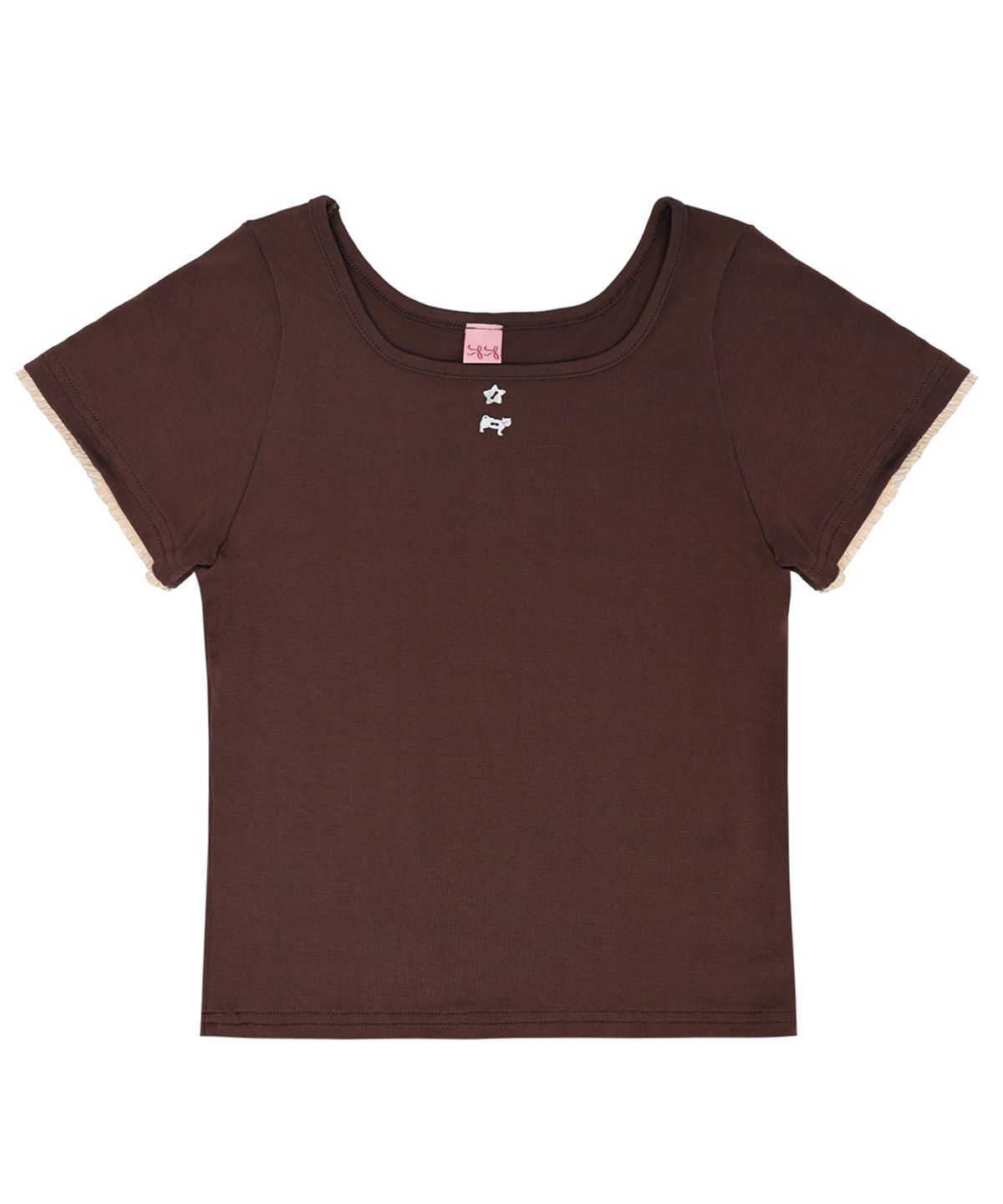 시월107(SIWL107) Kitten Crop Tee (Camel)