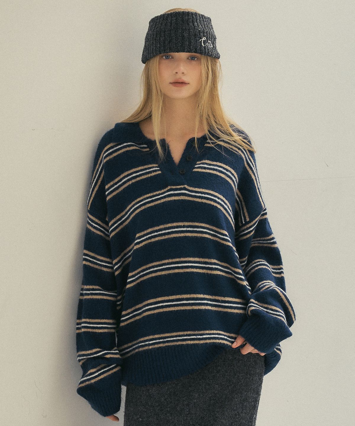 씨타(CITTA) Wool Mohair Stripe Long Sleeve Knit_CTK235(4color)