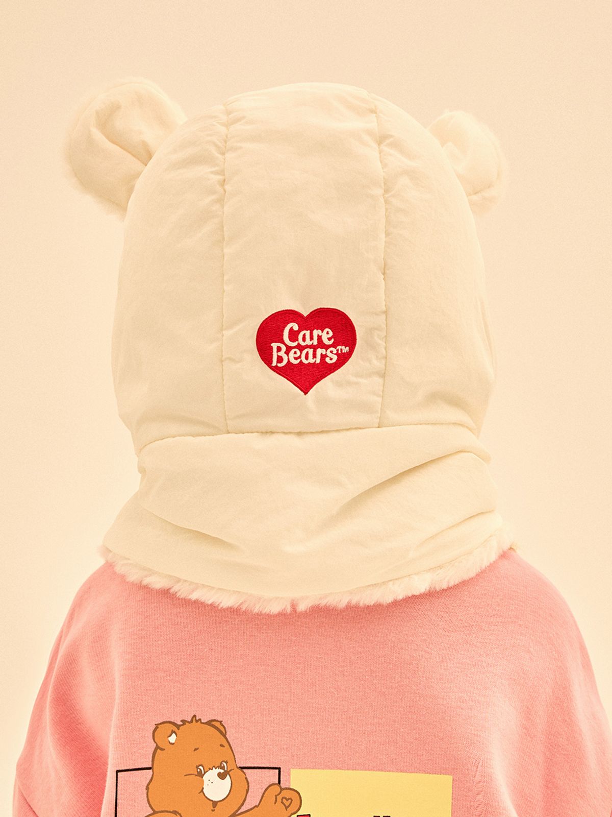 케어베어(CAREBEARS) 하트 케어베어 포근 패딩 후드 워머