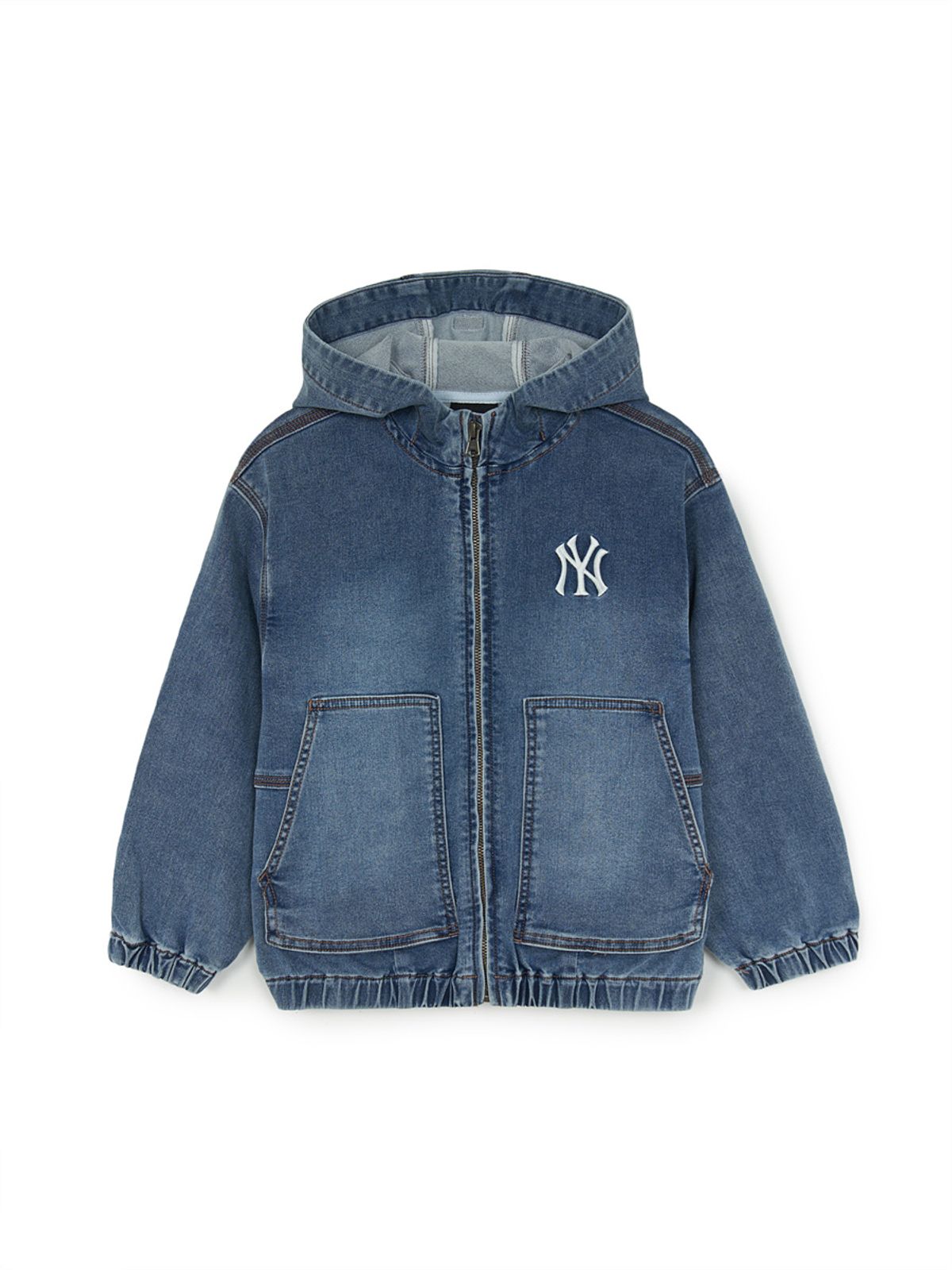 엠엘비 키즈(MLB KIDS) 스트릿 져지데님 후드 자켓 NY (Blue)