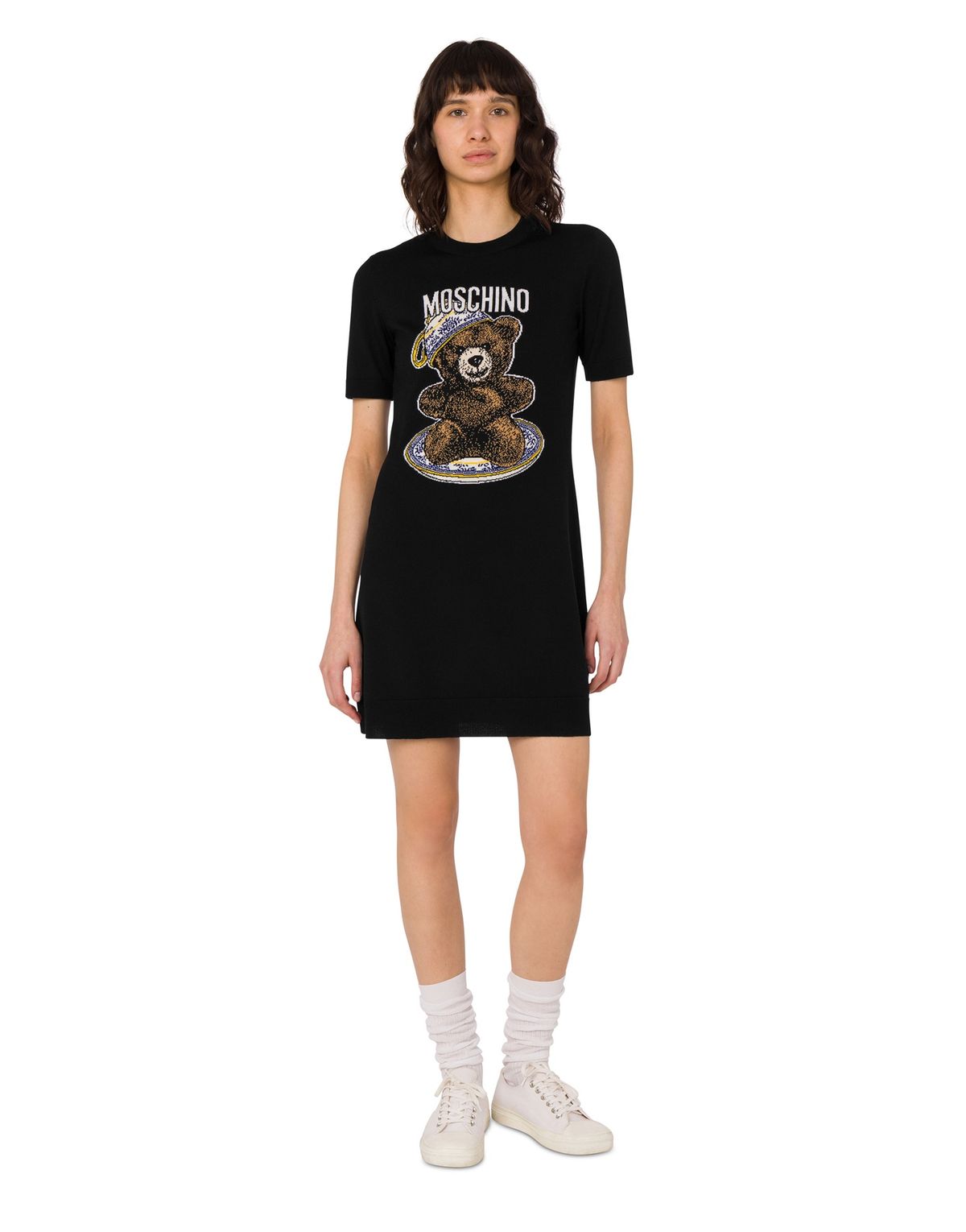모스키노(MOSCHINO) 티타임 테디 베어 니트 드레스