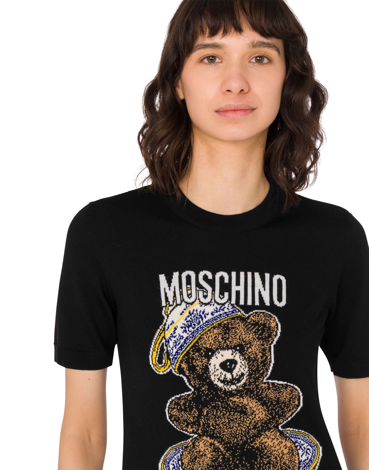 모스키노(MOSCHINO) 티타임 테디 베어 니트 드레스