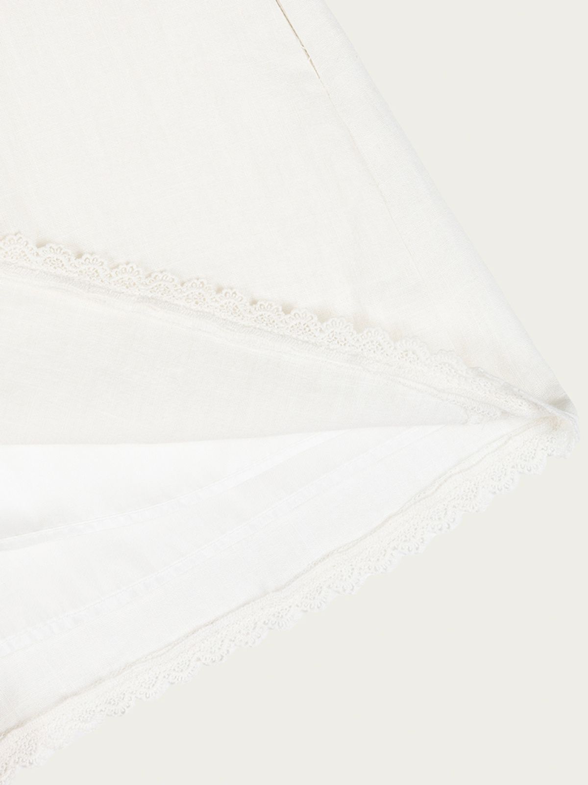 사사에오르빗(SASAEORBIT) Linen Lace Shorts White