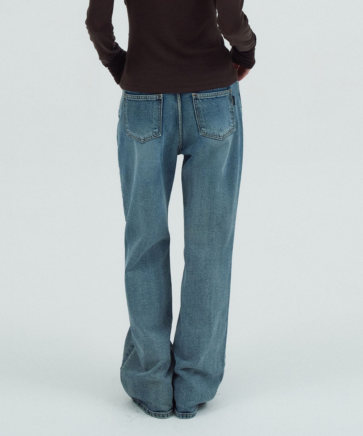 라메레이(LAMEREI) [기장선택]Semi Boot-cut Denim Pants[LMBFAU24DN4123-1]-Vintage Blue