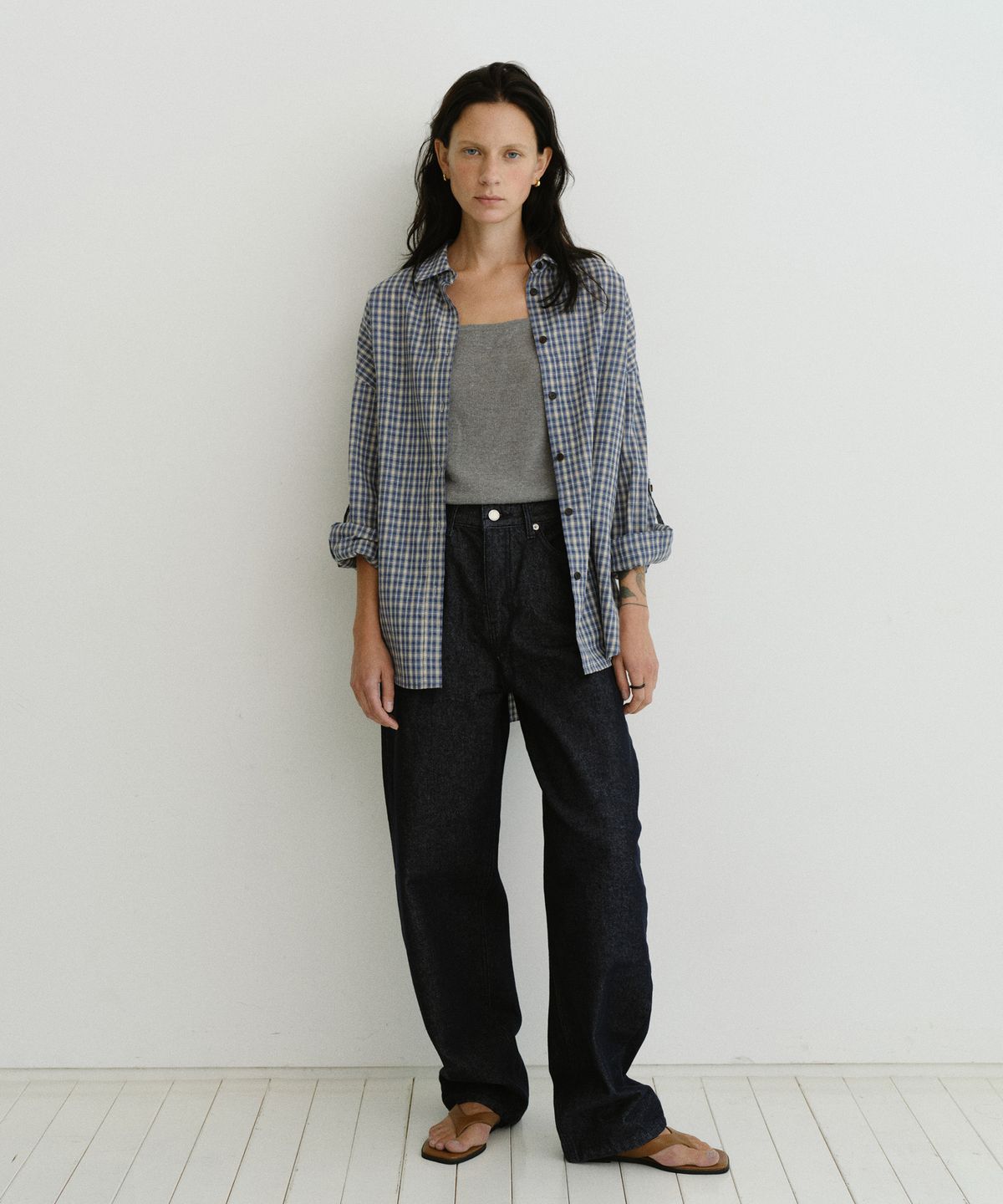 유라고(URAGO) Roll-up check shirt