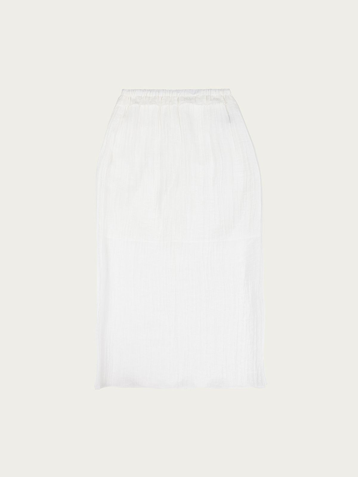 사사에오르빗(SASAEORBIT) Sheer Long Skirt White
