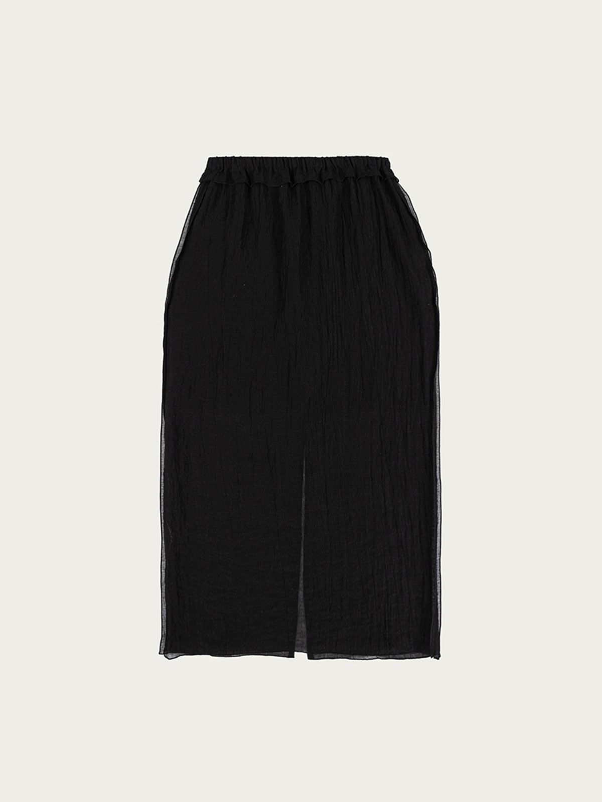 사사에오르빗(SASAEORBIT) Sheer Long Skirt Black