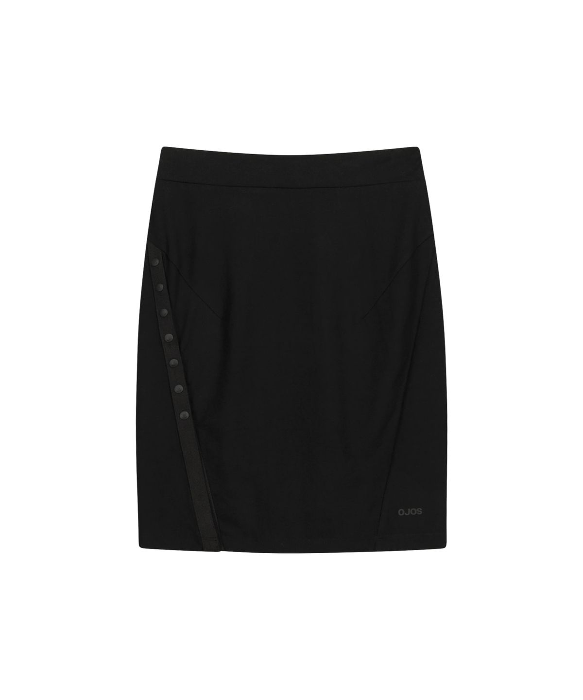 오호스(OJOS) Button Slit Midi Skirt / Black