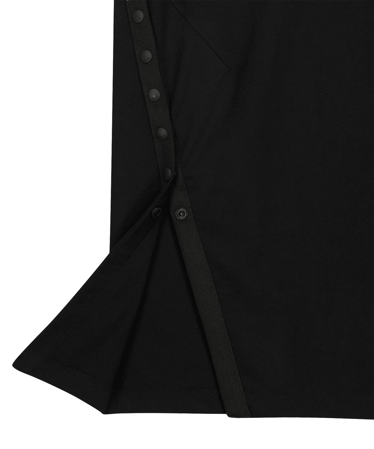 오호스(OJOS) Button Slit Midi Skirt / Black