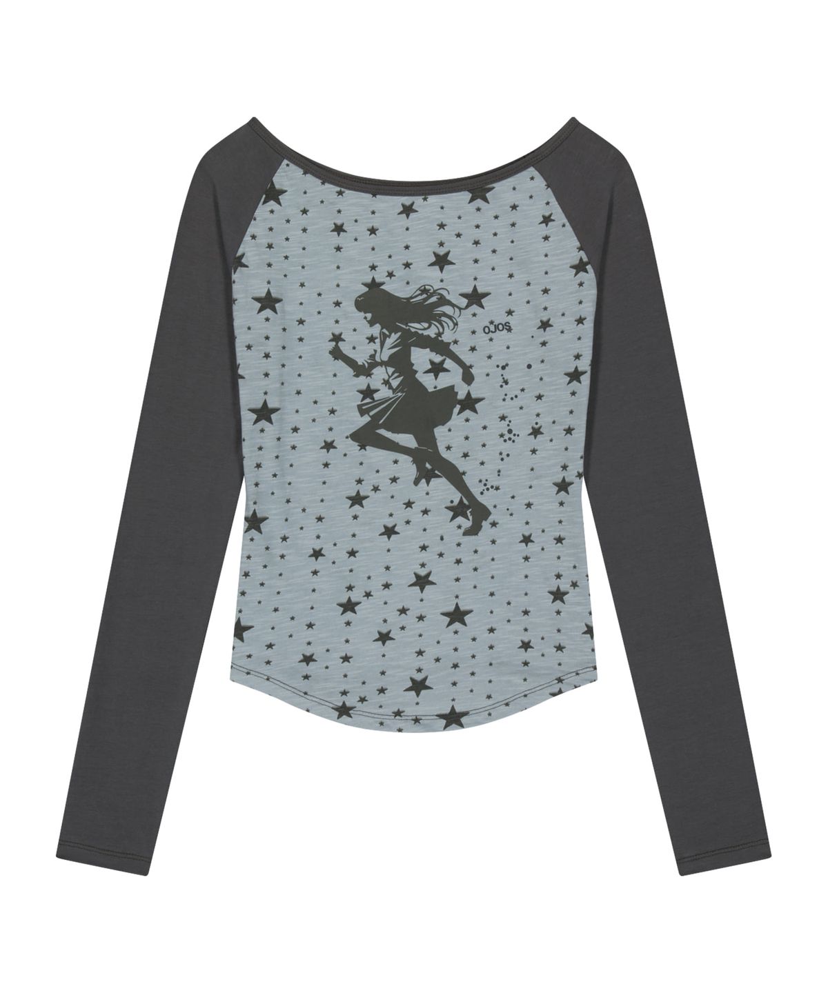 오호스(OJOS) Star Reglan Long Sleeve / Mint Grey