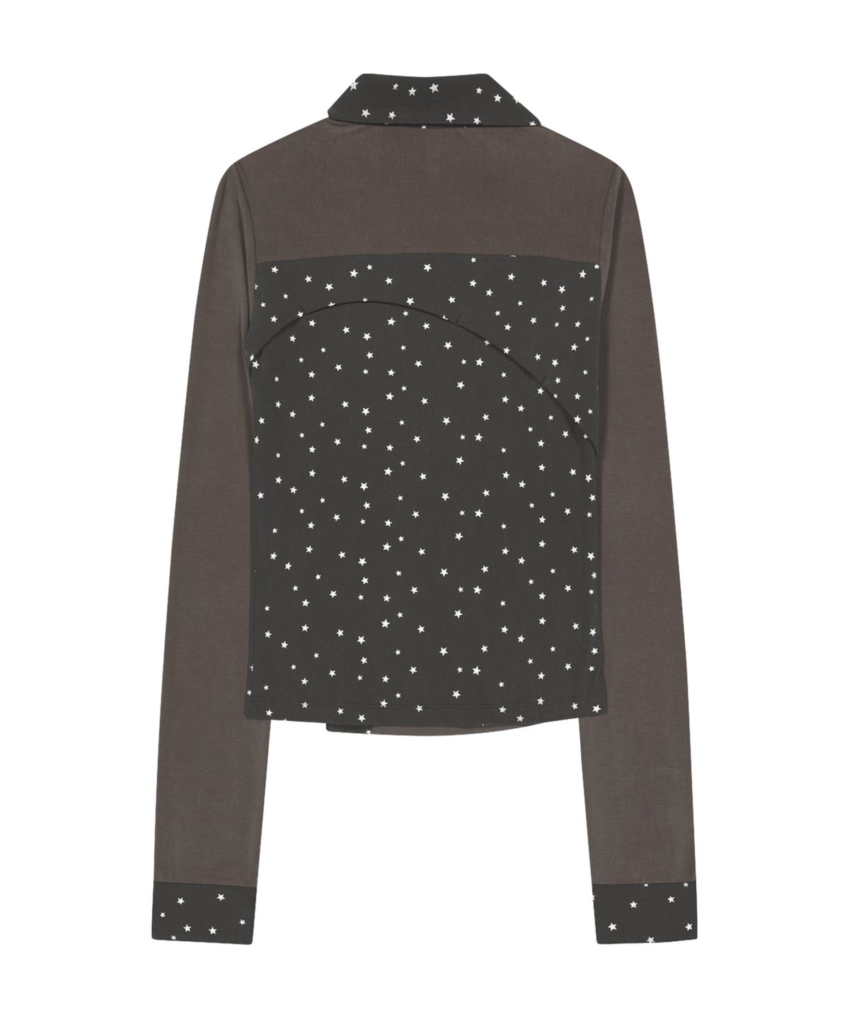오호스(OJOS) Starcut Jersey Collar Tee / Stone Brown