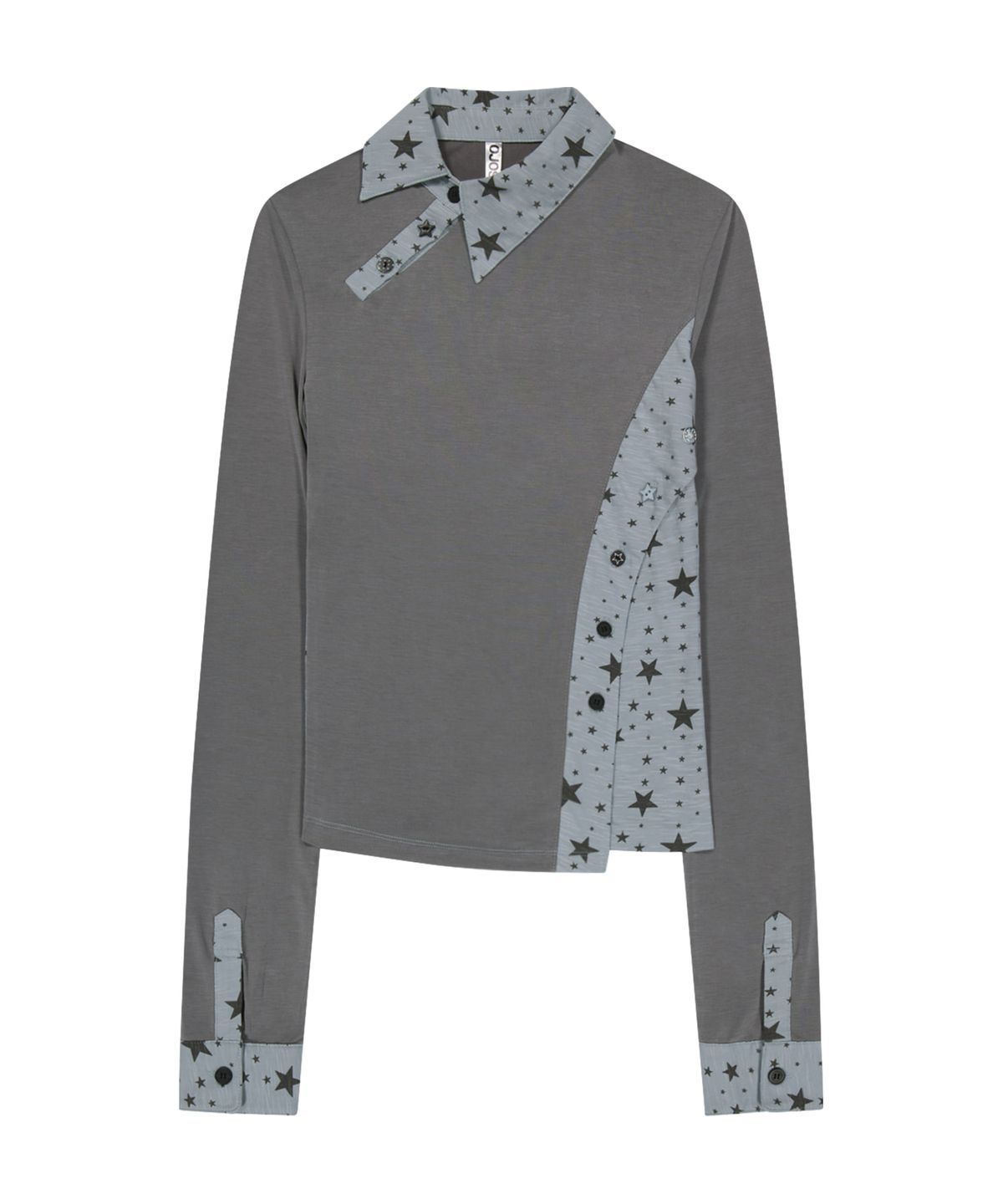 오호스(OJOS) Starcut Jersey Collar Tee / Mint Grey