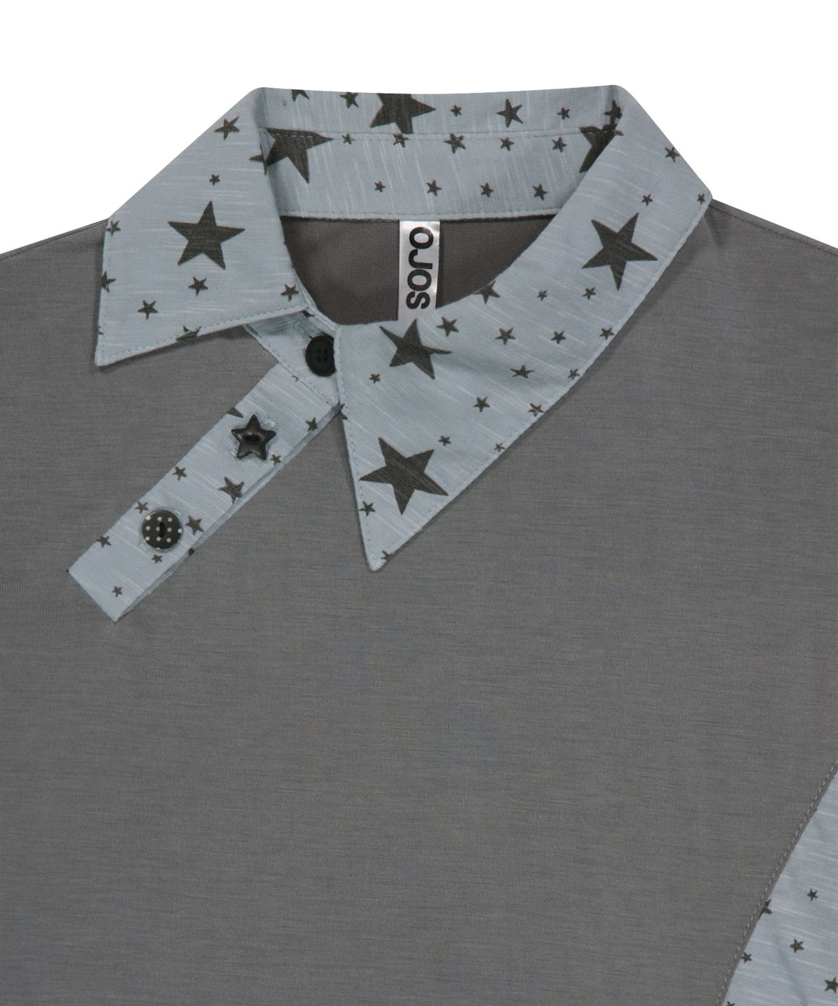 오호스(OJOS) Starcut Jersey Collar Tee / Mint Grey
