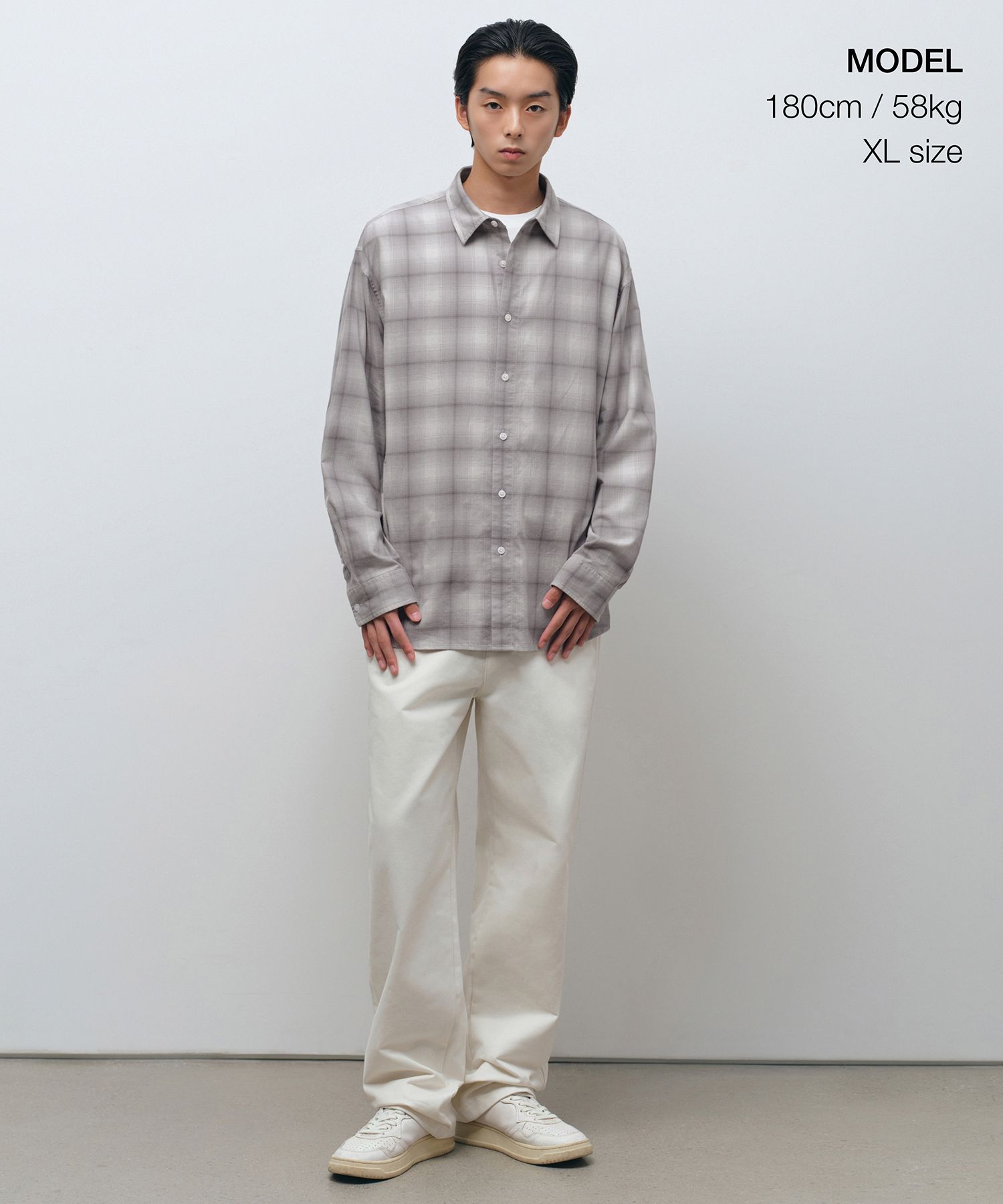 MUSINSA公式 | MUSINSA STANDARD リラックスドオンブレチェックシャツ3