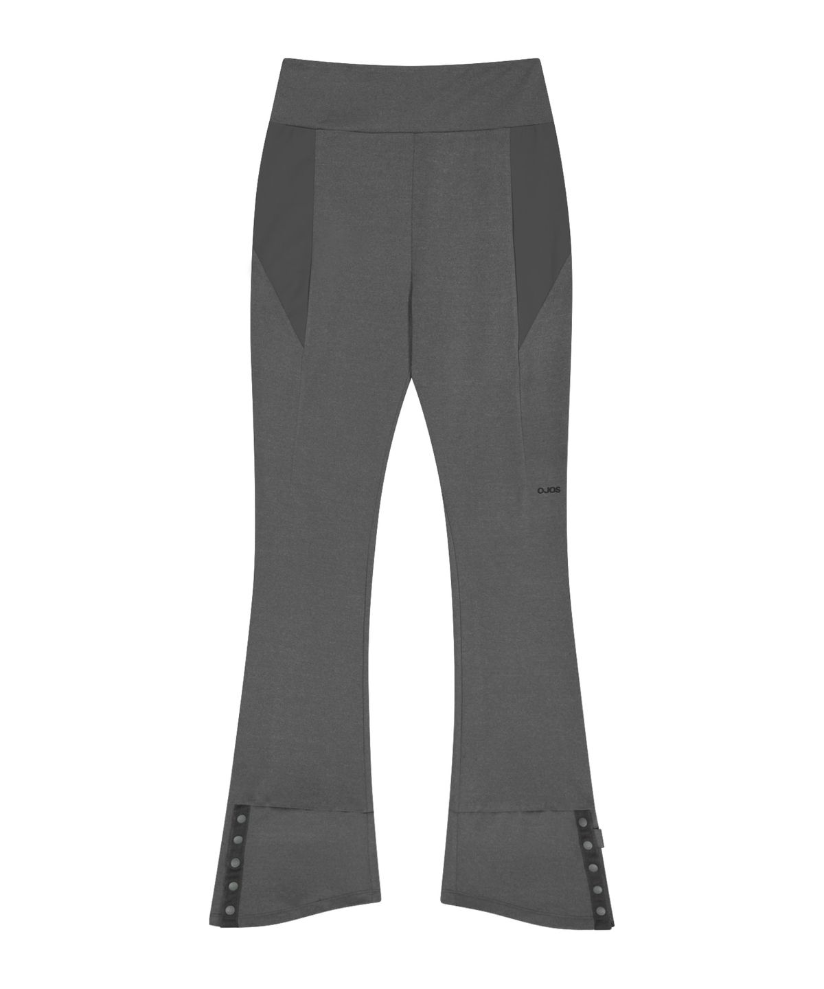 오호스(OJOS) Button Slit Bootcut Pants / Charcoal