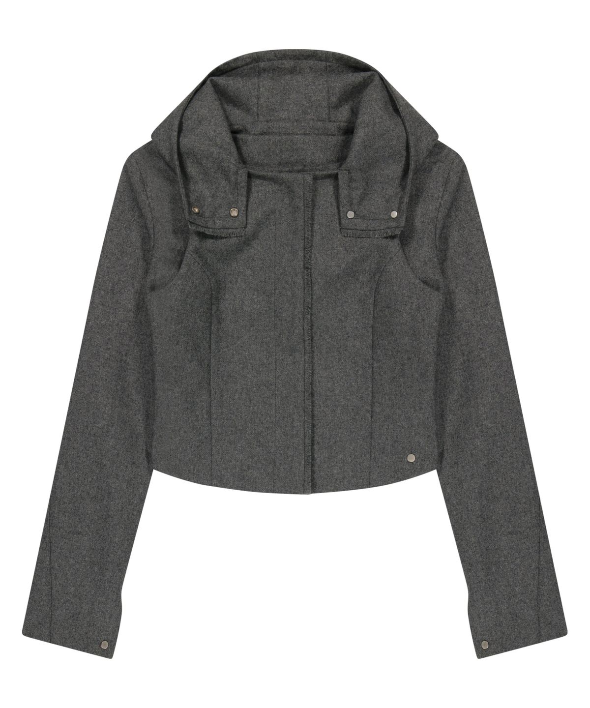 오호스(OJOS) Layered Bolero Wool Jacket / Grey