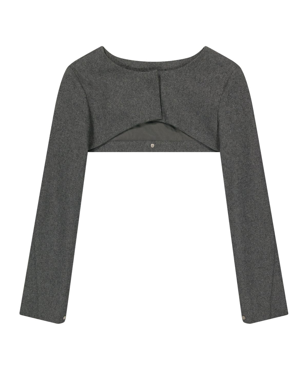 오호스(OJOS) Layered Bolero Wool Jacket / Grey