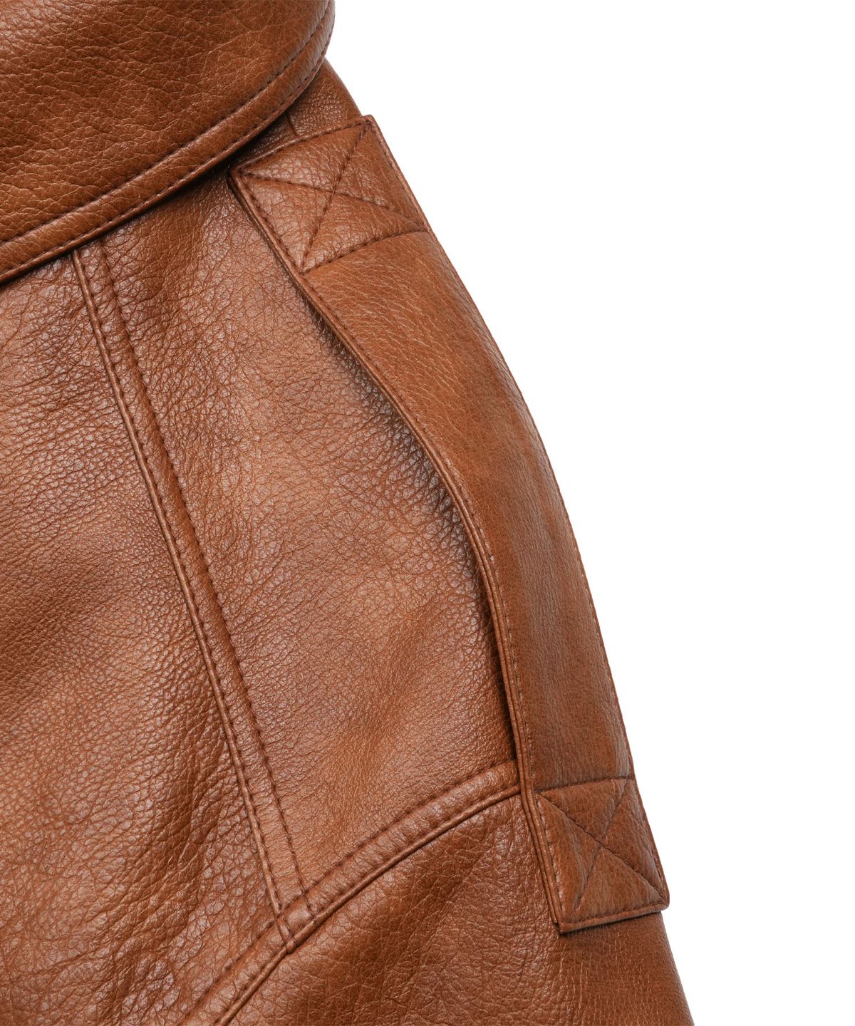 도프셉(DOFFSEPT) Overfit Two Pocket Leather Blouson in Brown