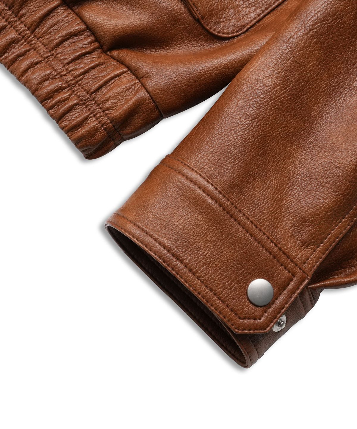 도프셉(DOFFSEPT) Overfit Two Pocket Leather Blouson in Brown