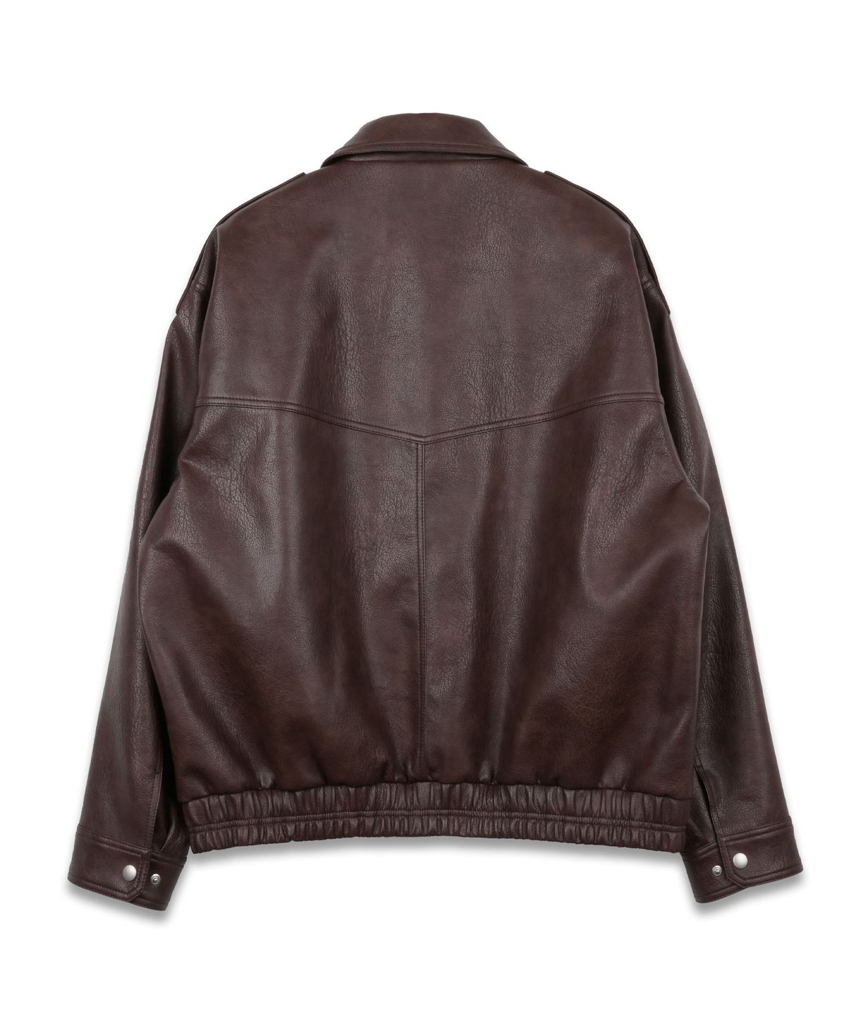 도프셉(DOFFSEPT) Overfit Two Pocket Leather Blouson in Dark Brown