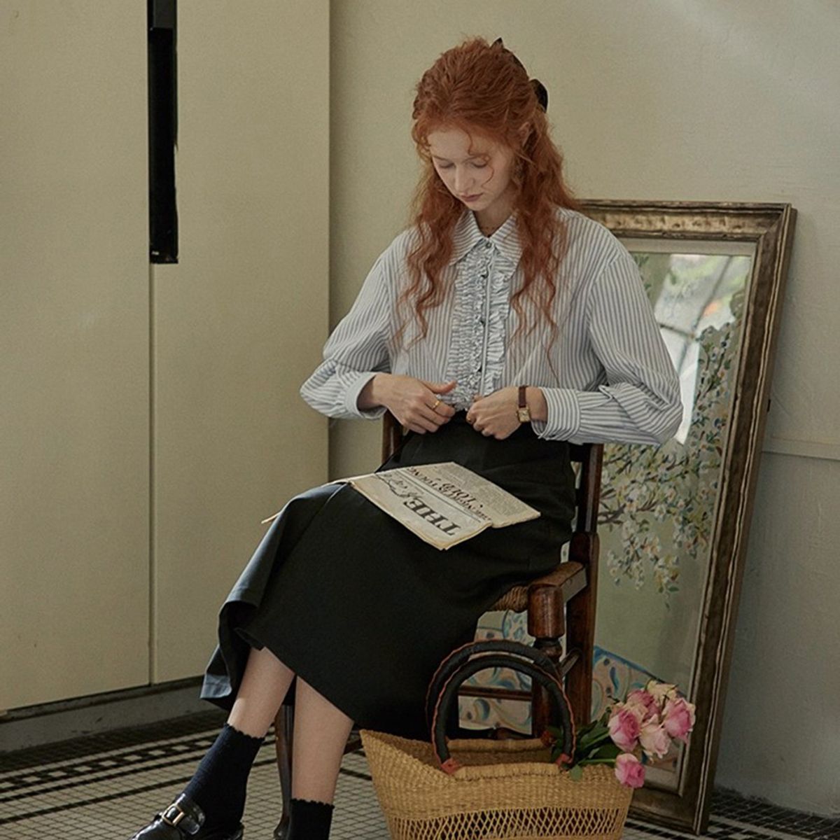 프라우드 마리(PROUD MARY) PM_Design high waist skirt