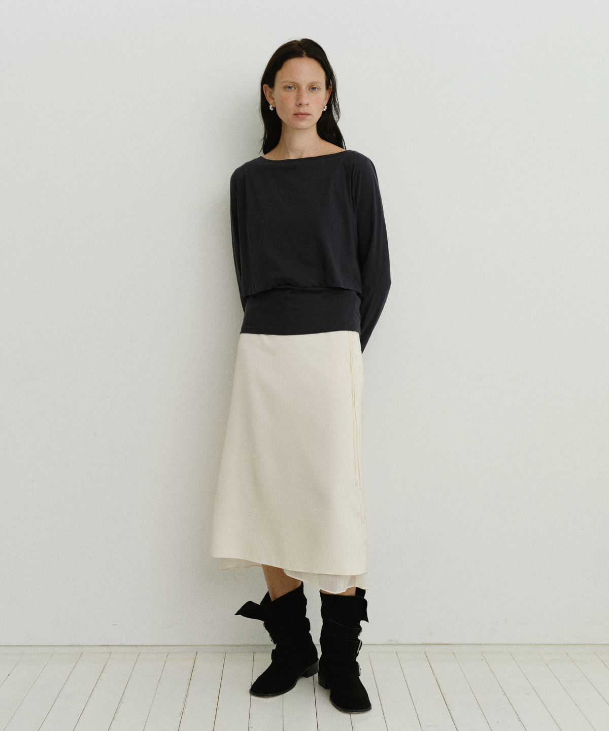 유라고(URAGO) Silky layered string skirt