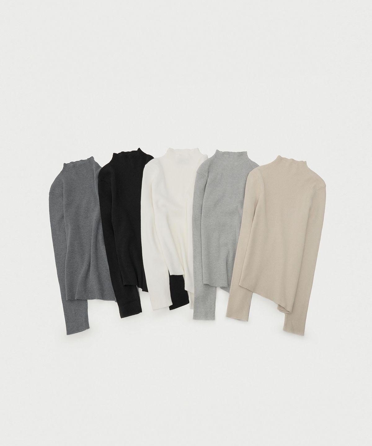 몽돌(MONGDOL) 하프 넥 슬릿 골지 니트 MDKT121_5 Colors