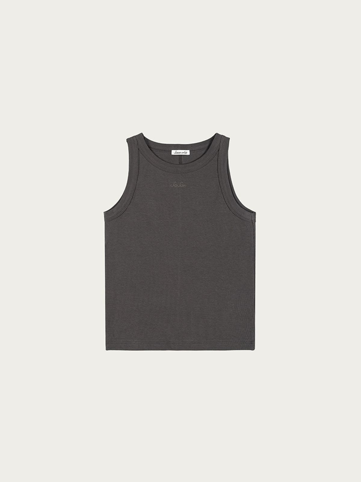 사사에오르빗(SASAEORBIT) Logo Sleeveless Charcoal