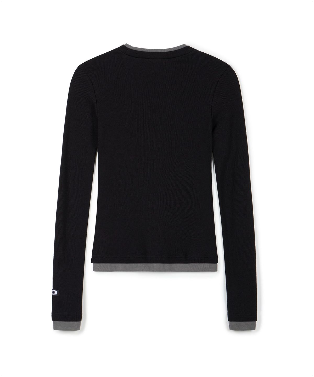 이알에이(ERA) WOMEN COLOR LAYERED SLIM RIB T - SMOKY BLACK