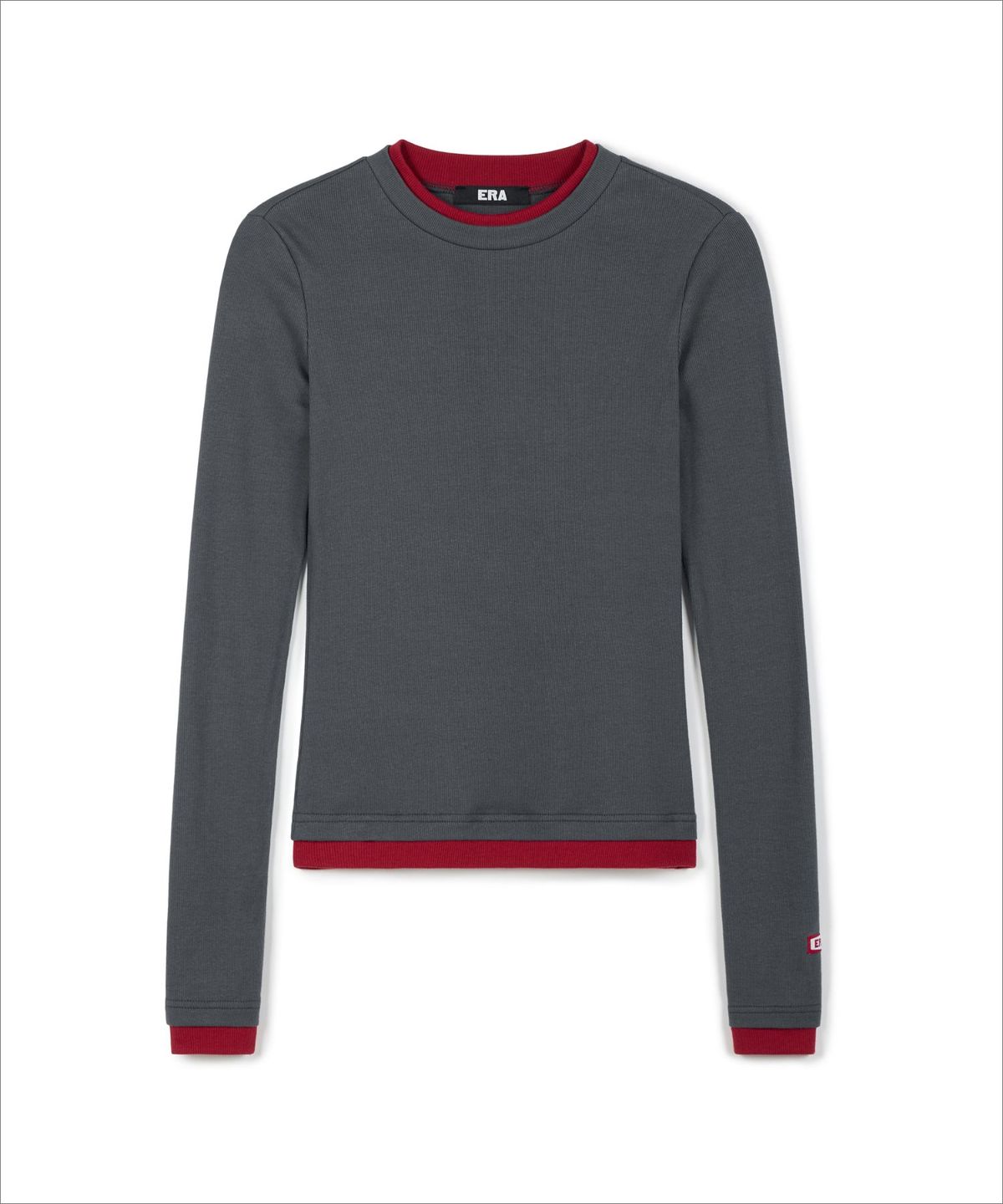 이알에이(ERA) WOMEN COLOR LAYERED SLIM RIB T - ASH BERRY