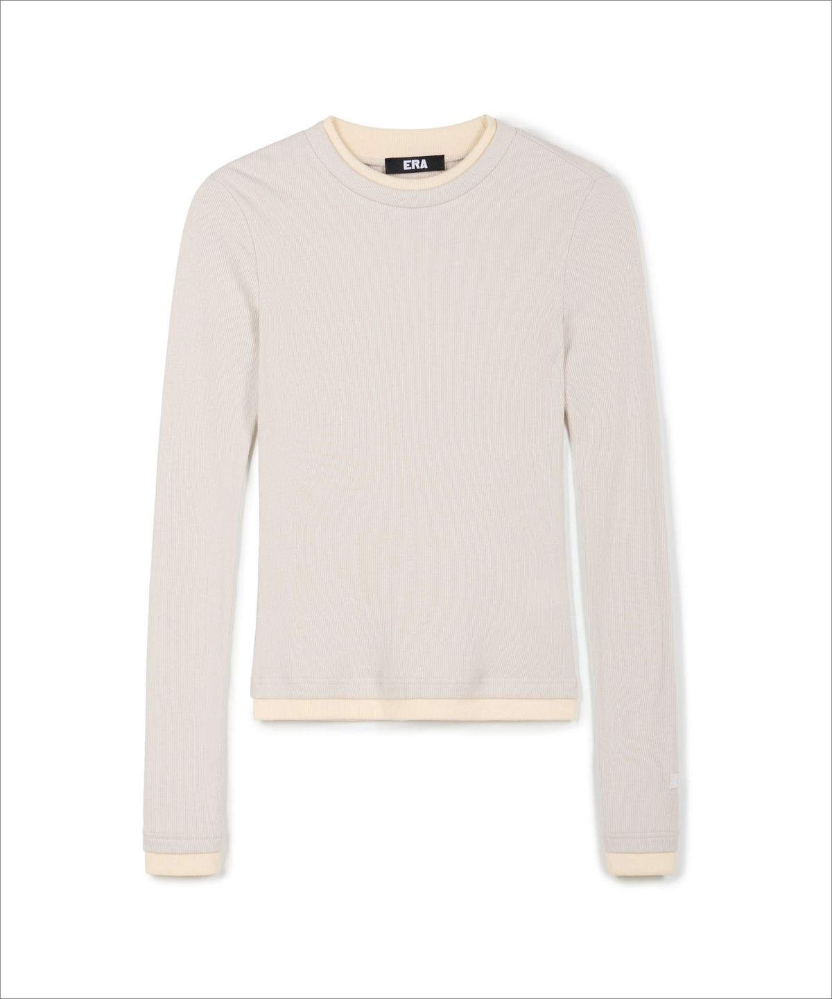이알에이(ERA) WOMEN COLOR LAYERED SLIM RIB T - DUSTY CUSTARD